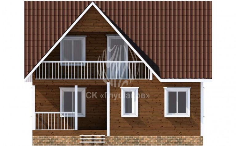 фасад с балконом и террасой