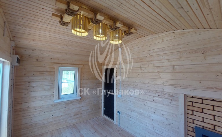 Баня из бруса 4х5 с округлой крышей фото 5